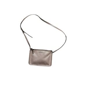 Kate Spade New York Taupe Pebbled Leather Triple Gusset Crossbody Bag